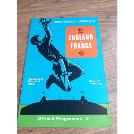 1969 England vs France Programme & Ticket