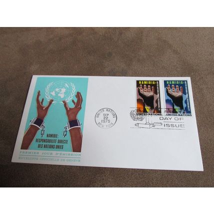 1975 United Nations FDC Cover / Geneva Cachet - Namibia responsible action -n1
