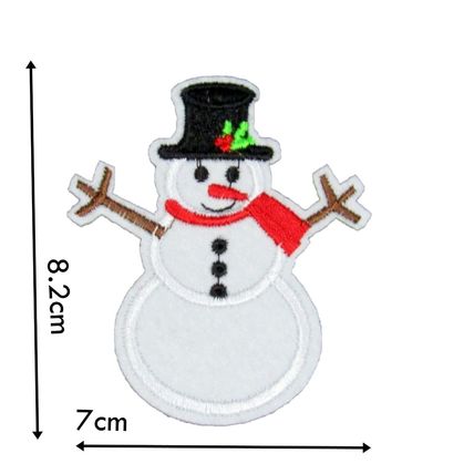 Snowman Iron On Patch Badge Motif Decoration Fun Winter Snow Kids Child P183