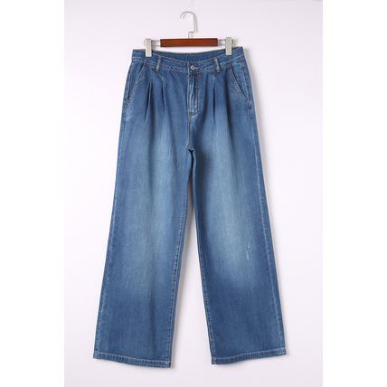 Blue Slouchy Wide Leg Jeans