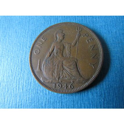 1946 GEORGE VI ONE PENNY FREE POST. (zzebid)