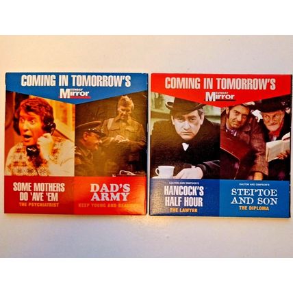 4 CLASSIC BBC COMEDY EPISODES, DAILY/SUNDAY MIRROR PROMOTIONS (2 DVD'S).