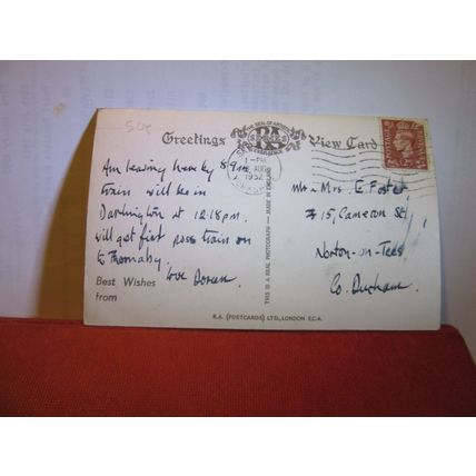 THE TWO FALLS, GORDALE SCAR, MALHAM, YORKSHIRE used vintage postcard 1952 pm =