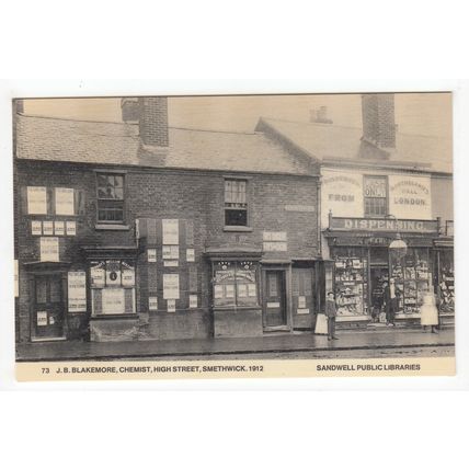 J B Blakemore Chemist High Street Smethwick Reproduction Postcard Sandwell