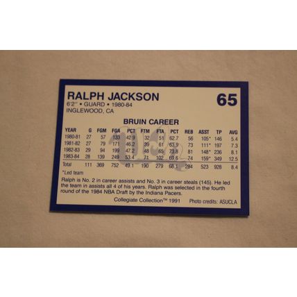 Ralph Jackson 1991 Collegiate Collection UCLA NO. 65