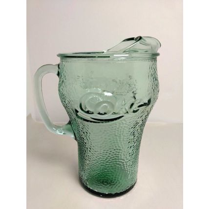 VTG Coca-Cola 64 oz Glass Pitcher USA Mid-Century 1970's - Excellent Condition!