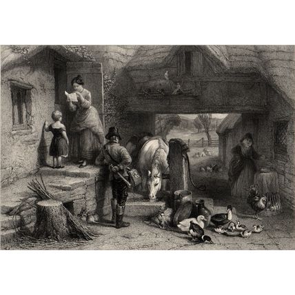 POST BOY 1866 Edward Goodall - Frederick Goodall VICTORIAN ENGRAVING