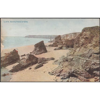 Bedruthan Steps, Cornwall, 1934 - Photochrom Postcard