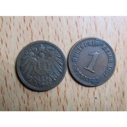 1907d 1 Pfennig Germany Empire Coin