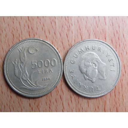 Turkey 1994 5000 Lira Coin