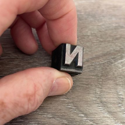 Letterpress letter N 13mm Hot Metal Type Linotype Printing Font Display Gift GC