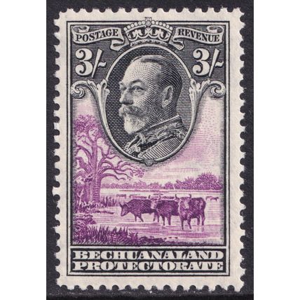 Bechuanaland KGV 1932 3s Black Purple Cattle SG108 Mint MH