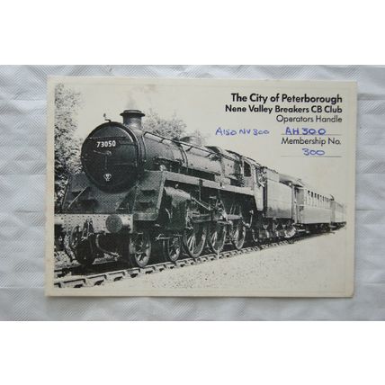 1987 QSL Card The City of Peterborough, Nene Valley Breakers CB Club