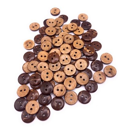 13mm Natural Coconut Shell Buttons Brown 2 Hole Cardigans Sewing Knitting Crafts