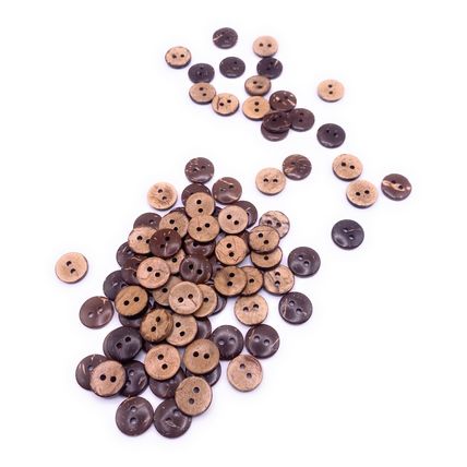 13mm Natural Coconut Shell Buttons Brown 2 Hole Cardigans Sewing Knitting Crafts
