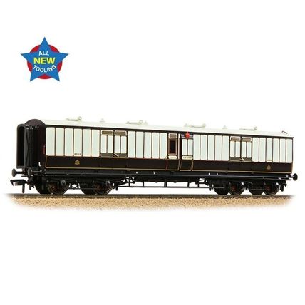 Bachmann 39-890 LNWR 50ft Arc Roof Full Brake Coach Dark Claret & White - NEW