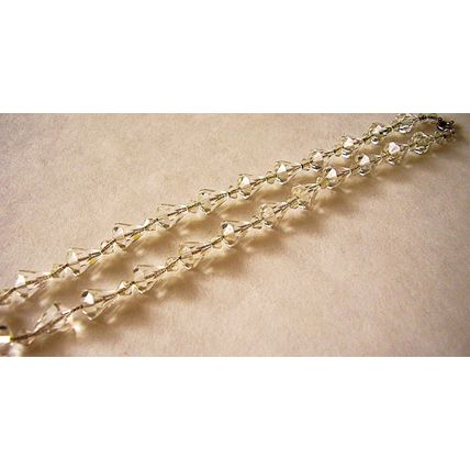 Vintage Necklace Cone Glass Beads on Fine Chain Austrian Crystal (1 Spacer loss)