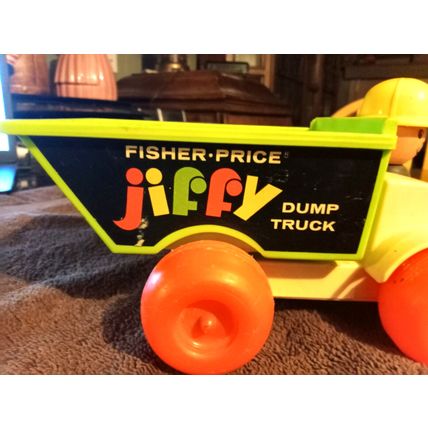 Old Vintage Original Fisher Price Jiffy DumpTruck # 156 9" Long Working 1970