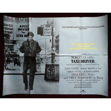 TAXI DRIVER (1976) U.K. Vintage Quad ***Robert De Niro, Jodie Foster***