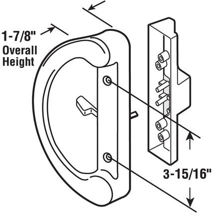 Patio Door Handle Set + Mortise Lock 45° Perfect Replacement for Sliding Glass D