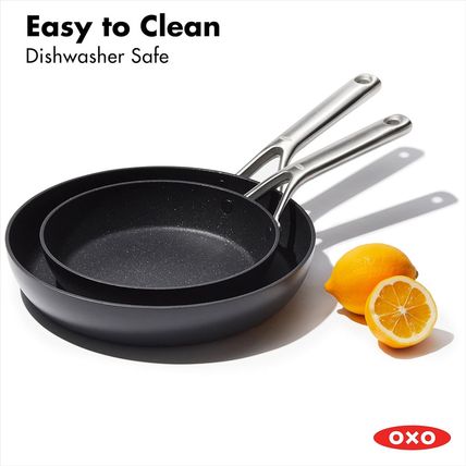 OXO Professional 8" and 10" Frying Pan Skillet Set, Hard Anodized Ceramic Nonsti
