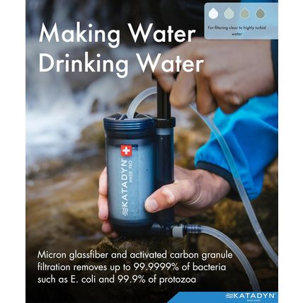 Katadyn Hiker Pro Hand Pump Water Filter for Backpacking, Camping, Emergency Sur