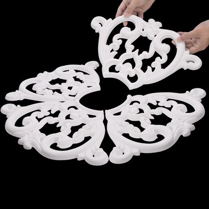 Canomo 24" OD X 5" ID White Ceiling Medallion 4-Piece Set Ceiling Medallion for