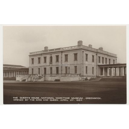 THE QUEEN'S HOUSE, NATIONAL MARITIME MUSEUM, GREENWICH LONDON RPPC 1930s.