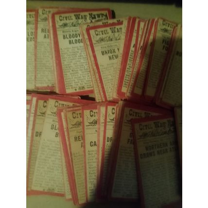 75 X a&BC gum civil war news trade cards some duplicates all fair condition