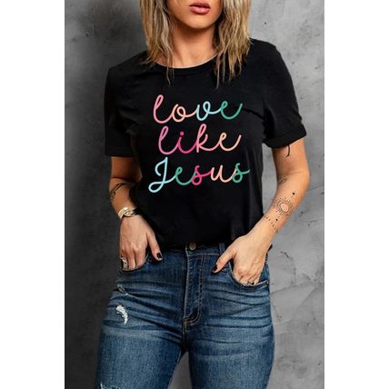 Black Love Like Jesus Crew Neck Graphic Tee