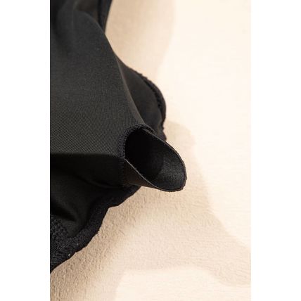 Black Adjustable Straps Cutout Ruched Knot Slit One Piece Swim Dress