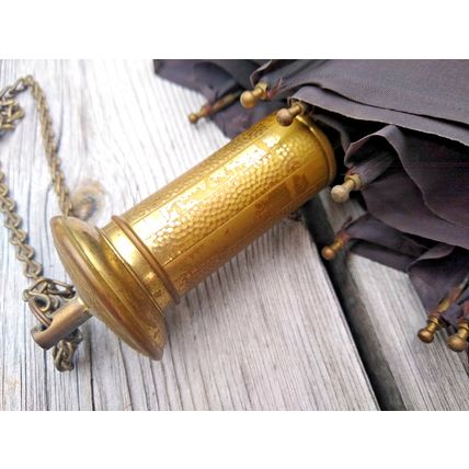 Vintage Growy brass handled umbrella brown