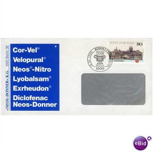 Germany Commercial cover 1989 - SG 2262 - 80pf 2000th Anniv of Bonn