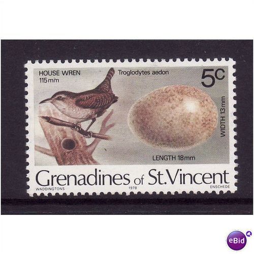 St Vincent/Grenadines 1978 sg 114 5 cent House Wren u/m mint