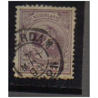 NETHERLANDS 1891 WILHELMINA 25C MAUVE F/U SG155