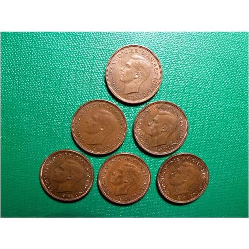 1940 1941 1942 1943 1944 1945 Farthings Date Run George VI UK