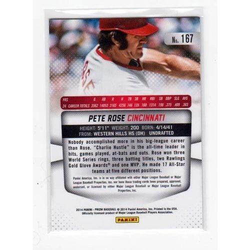 2014 Panini Prizm Pete Rose baseball card #167 – Reds