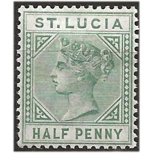 St Lucia 1883 SG31 1/2d Dull Green Wmk Crown CA Mounted Mint . ..