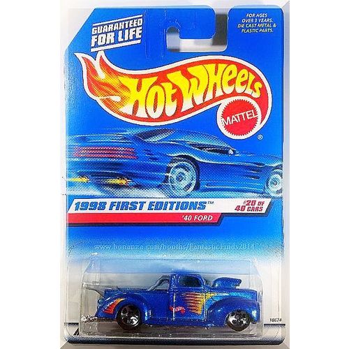 Hot Wheels - '40 Ford: 1998 First Editions #20/40 - Collector #654 *Dark Blue*
