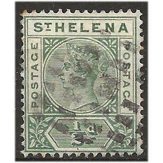St Helena 1897 SG46 1/2d Green Perf 14 Wmk Crown CA Good+ Used . .. .