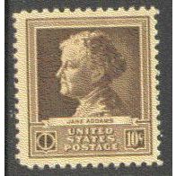 878 10c Jane Addams Fine MNH GA0425
