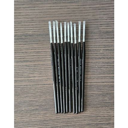 PACK 10 SIZE 0 SYNTHETIC SABLE ROUND DETAIL ARTIST ACRYLIC CRAFT PAINT BRUSHES