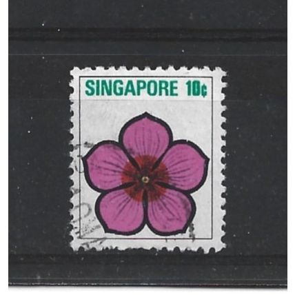 Singapore.SG214 10c Vinca rosea.Fine Used.Jun25