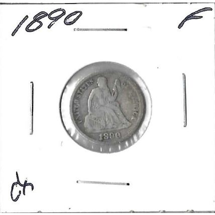 1890 Us Seated Liberty Dime Fine