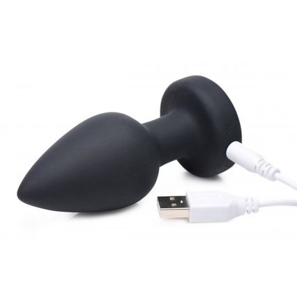 7X Light Up Rechargeable Anal Plug Medium Butt Ass Play Remote Control Vibrator