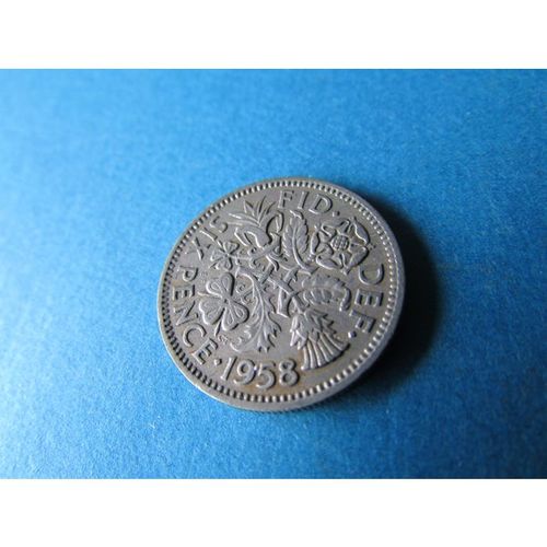 1958 QUEEN ELIZABETH II SIXPENCE FREE POST. AJ