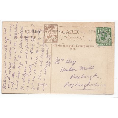 Stirling from Abbey Craig Stirlingshire Hills Elite Series 1913 Postcard 604