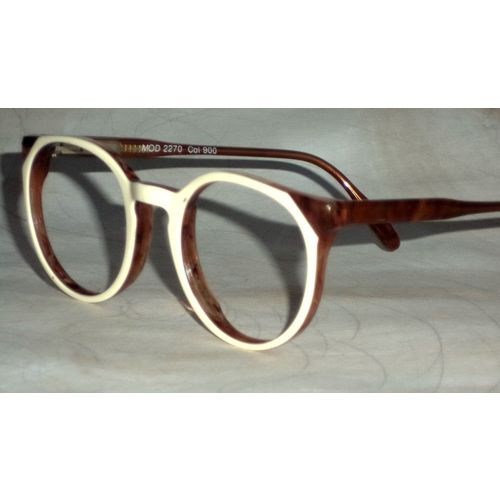 Rare 60s Loris Vidal Horn Rim Lennon NEW Round Amber 44-18 Eyeglasses sunglasses