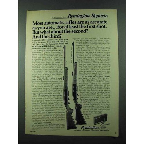 1975 Remington Model 742 Woodmaster & BDL Rifle Ad