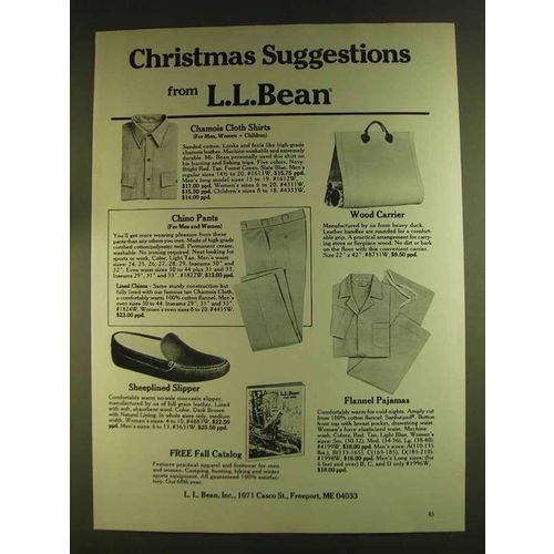 1980 L.L. Bean Ad - Chamois Cloth Shirts, Chino Pants